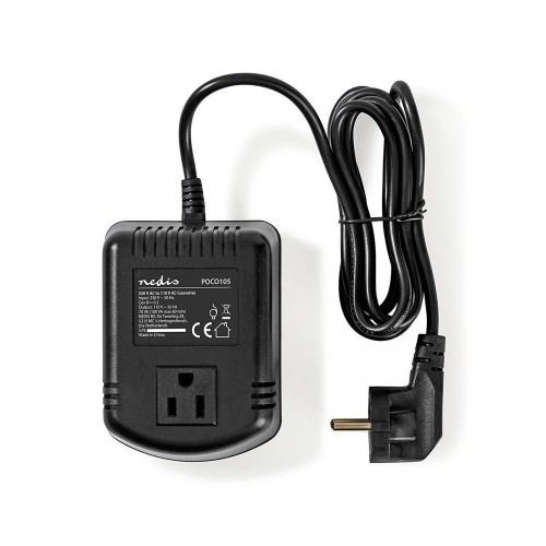 CONVERTITORE RIDUTTORE DI ENERGIA DA 220V A 110V 100W CON CAVO  E SPINA SCHUKO