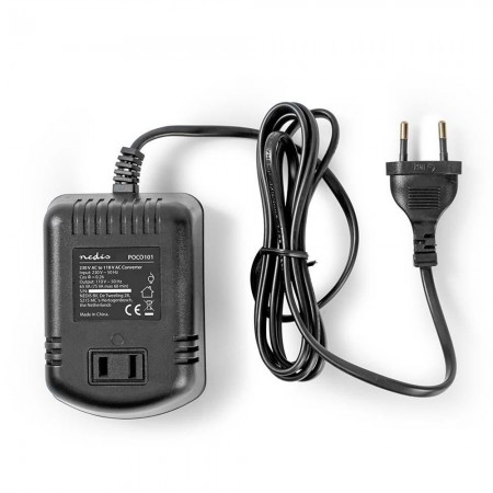 CONVERTITORE RIDUTTORE DI ENERGIA DA 220V A 110V 75W CON CAVO E SPINA 10A