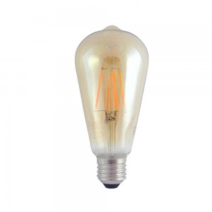 Lampadina LED Vintage ST64 E27 8W, 880 lm, 2000K, bianco caldo, vetro ambra, design retrò