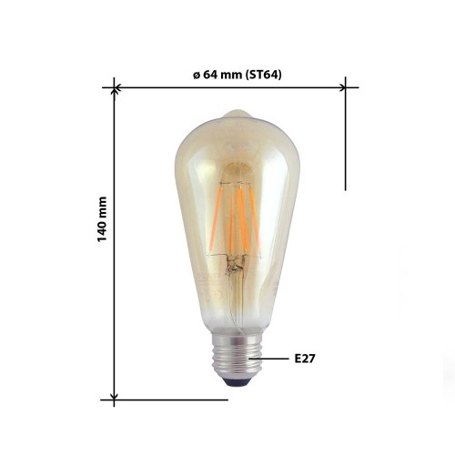 Lampadina LED Vintage ST64 E27 da 8W...