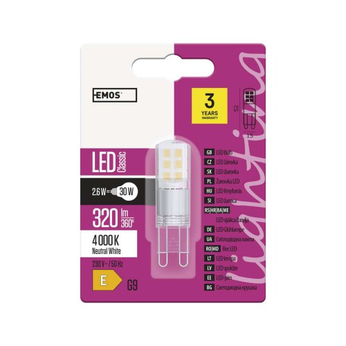 Lampadina LED G9 2.6W (30W) 4000K -...