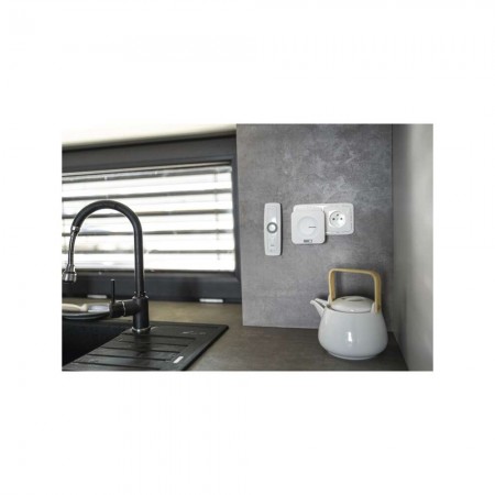 Campanello Senza Fili Bianco Quadrato | Pulsante Senza Batterie, 36 Melodie, 180mt | EMOS P5729