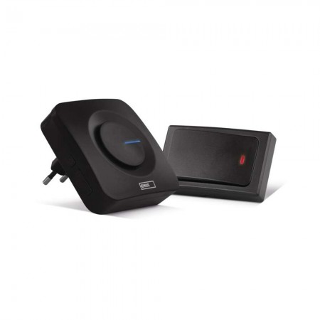 Campanello Senza Fili Nero | Pulsante Senza Batterie, 36 Melodie, 180mt | EMOS P5729B
