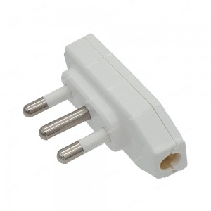 Spina Piatta Bianca 10A 2P+T: perfetta per cablaggi domestici, perni rimovibili.