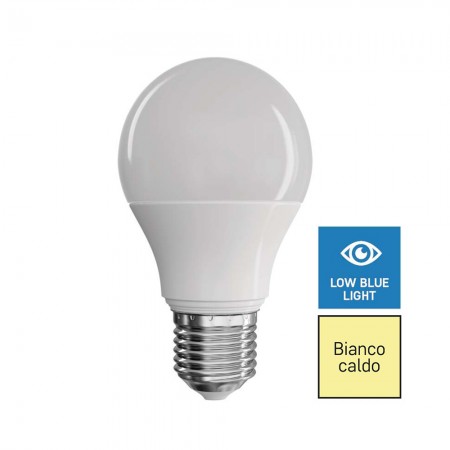 Lampadina LED E27 7.2W (60W) 2700K goccia filtro luce blu True Light ZQ5144