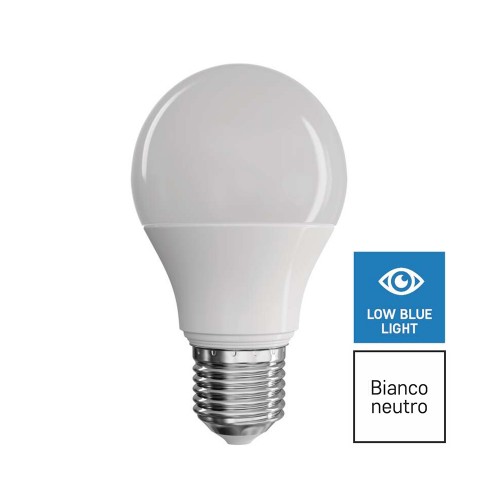 Lampadina LED E27 7.2W (60W) 4000K goccia filtro luce blu True Light ZQ5145
