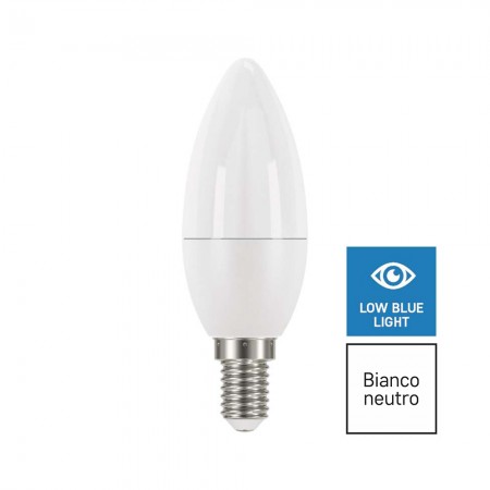 Lampadina LED E14 4.2W (40W) 4000K oliva filtro luce blu True Light  ZQ3225
