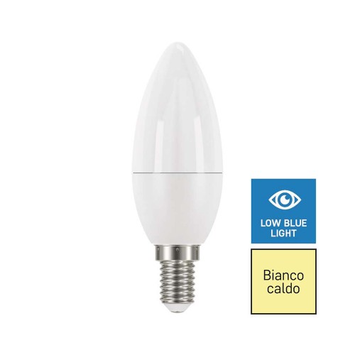 Lampadina LED E14 4.2W (40W) 2700K oliva filtro luce blu True Light ZQ3224