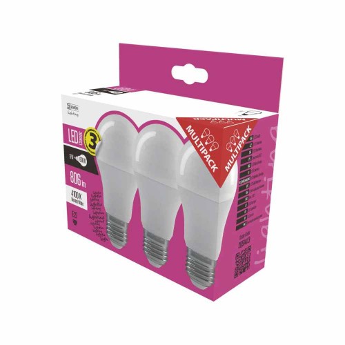 SET 3 LAMPADINE LED E27 8.5W (60W)...