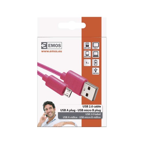 Cavo USB-A a micro USB-B 2.0 1m Rosa...