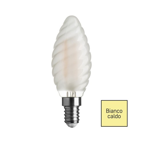 LAMPADINA LED FILAMENTO TORTIGLIONE SATINATO E14 4.5W (40W) 2700K SHOT WDL2004T2S
