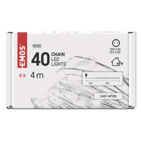 Catena LED Timer Nano: 40 LED Luce Fredda, 4m, 230V | EMOS D3AC02