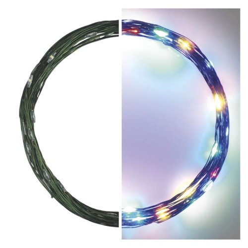 Catena Nano LED 40 luci Multicolor 4mt Cavo Verde, Timer, Esterno | Emos D3AM01