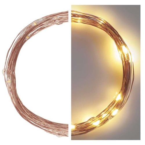 Catena NANO LED: 40 LED Caldi, Timer, 4mt, Esterno | Emos D3AW01