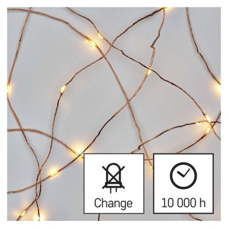 Catena NANO LED: 100 LED Caldi, Timer, 10mt Interno/Esterno | Emos D3AW02