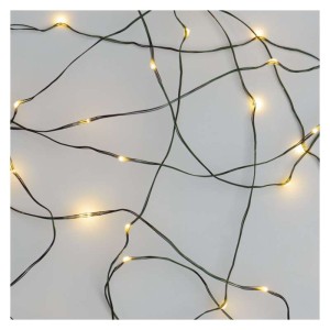 Catena LED filo verde 40 luci bianco caldo 4 metri timer automatico 220V albero Natale siepe giardino EMOS D3AW03 2