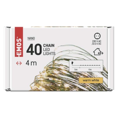 Catena LED Filo Verde: 40 Luci Calde...