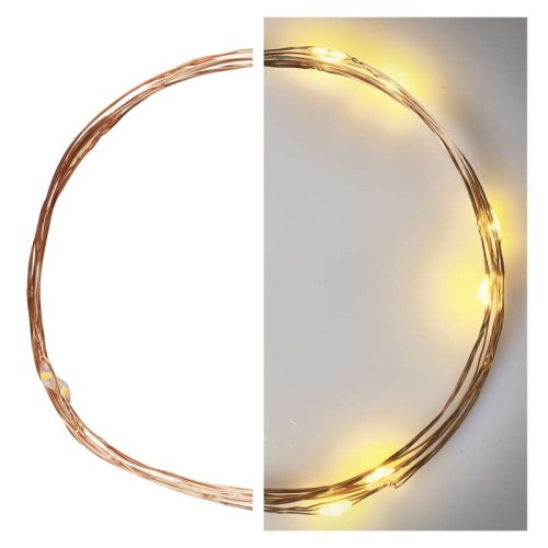 Catena NANO LED a Batterie: 10 LED, Filo Rame, Timer | EMOS D3WC06