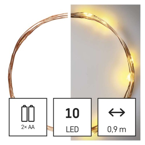 Catena LED Batteria Nano: 10 LED...