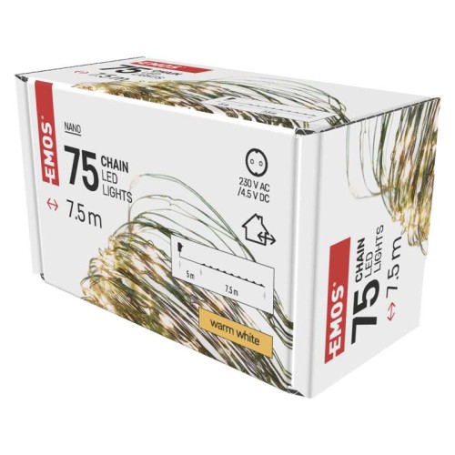 Catena NANO LED: 75 LED Caldi, Timer,...