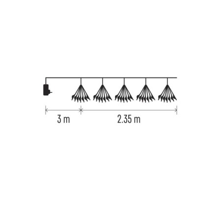 Catena NANO LED FIREWORKS: 150 LED Caldi, Timer, Interno | EMOS D3AW08