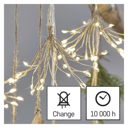 Catena NANO LED FIREWORKS: 150 LED Caldi, Timer, Interno | EMOS D3AW08
