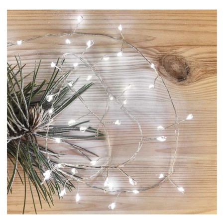 Catena NANO CLUSTER a Batterie: 100 LED Luce Fredda, Filo Argento | Emos D3FC01