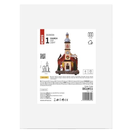 Chiesetta Natalizia LED a Batterie con Luce Bianca Calda | Emos DCLW11