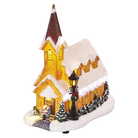 Chiesetta Innevata 6 LED a Batteria Decorazione Natalizia | Emos DCLW12