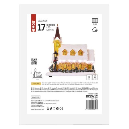 Chiesetta Innevata 6 LED a Batteria Decorazione Natalizia | Emos DCLW12