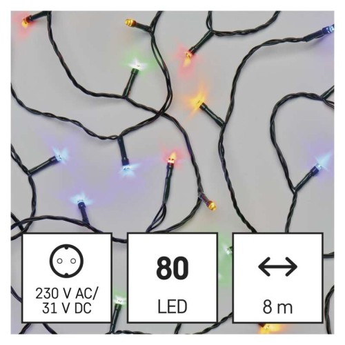 CATENA LUMINOSA 80 LED MULTICOLOR 8MT...