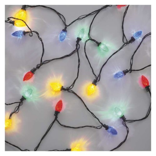CATENA LUMINOSA 50 LED PIGNA MULTICOLOR 9.8MT MULTIFUNZIONE IP44 INTERNO ESTERNO