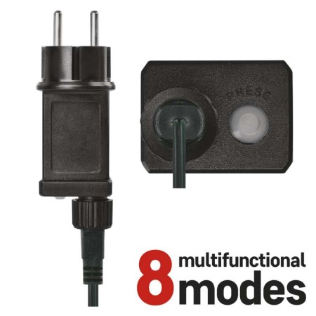 CATENA LUMINOSA 50 LED PIGNA MULTICOLOR 9.8MT MULTIFUNZIONE IP44 INTERNO ESTERNO