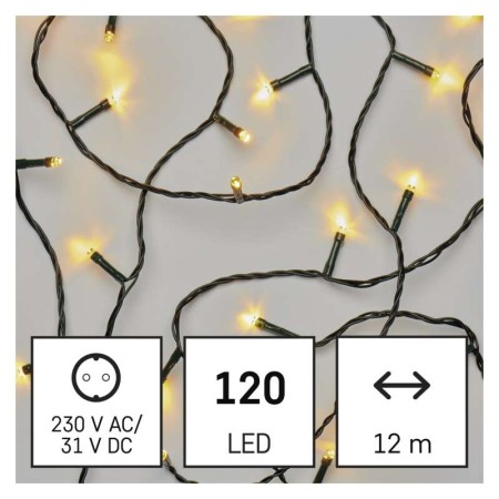 Catena Luminosa LED 120 luci Fisse Calde, 12m, Timer, Esterno | Emos D4AW03