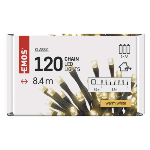 CATENA LUMINOSA 120 LED LUCE BIANCA...