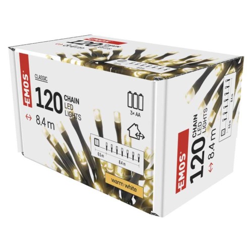 CATENA LUMINOSA 120 LED LUCE BIANCA...