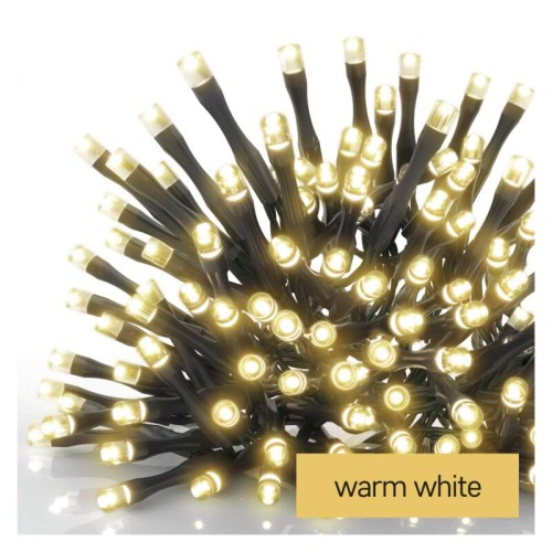 CATENA LUMINOSA 100 LED LUCE BIANCA CALDA C/TIMER 10MT IP44 INTERNO ESTERNO