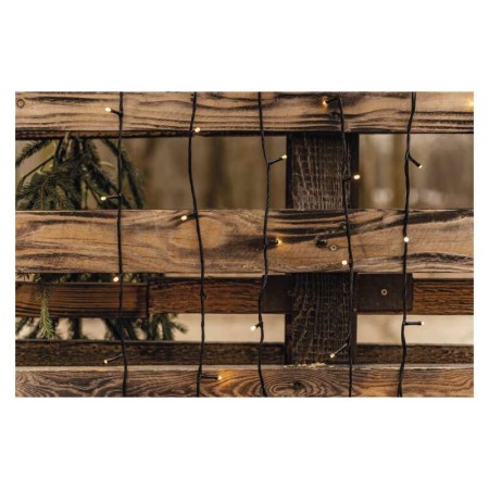 CATENA LUMINOSA 100 LED LUCE BIANCA CALDA C/TIMER 10MT IP44 INTERNO ESTERNO