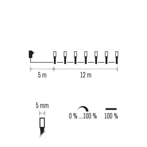 CATENA LUMINOSA 120 LED LUCE BIANCA...