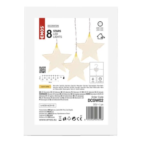 Tenda natalizia LED 8 Stelle Luci...