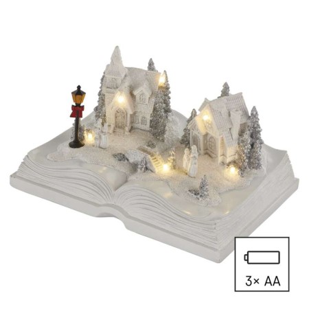 VILLAGGIO NATALIZIO LIBRO LED H12,5 CM A BATTERIE DA INTERNO