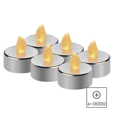 Candeline LED decorative Argento conf. 6 pz a Batterie | Emos DCCV12