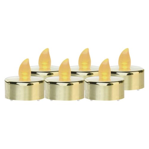 CANDELINE LED DECORATIVE  ORO A BATTERIE CONF. 6PZ