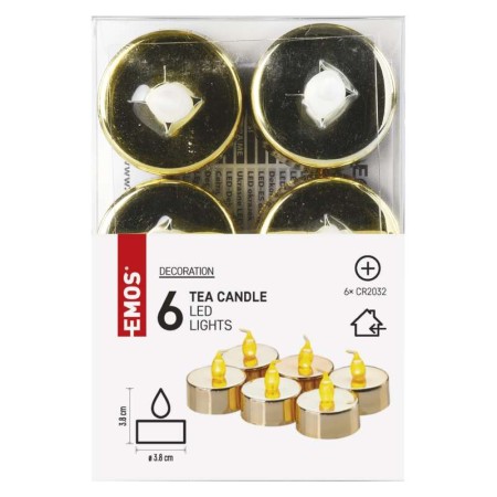 CANDELINE LED DECORATIVE  ORO A BATTERIE CONF. 6PZ