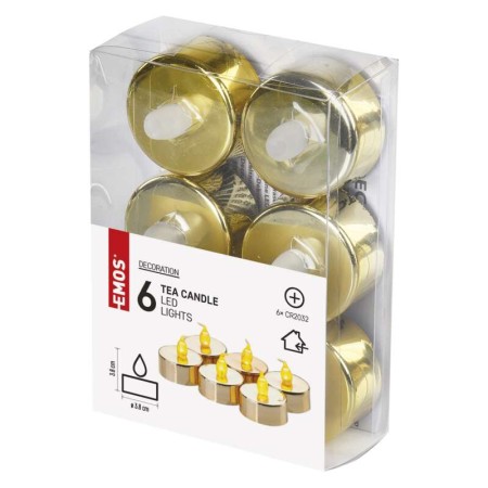 CANDELINE LED DECORATIVE  ORO A BATTERIE CONF. 6PZ