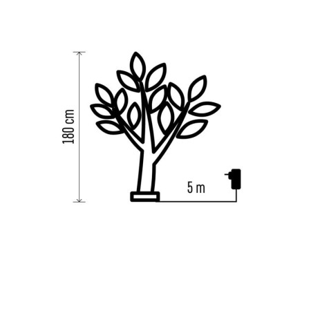 ALBERO 380 LED LUCE BIANCA CALDA H 180 CM  DA INTERNO ESTERNO