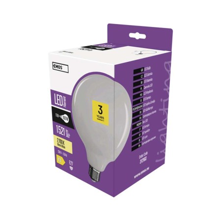 Globo LED filamento D.125 11W (100W) 4000K vetro opale | Emos ZF2161