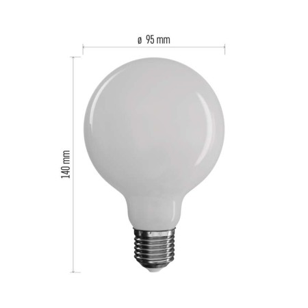 Globo LED filamento d.95 7.8 (75W) 4000K vetro opale | Emos ZF2151