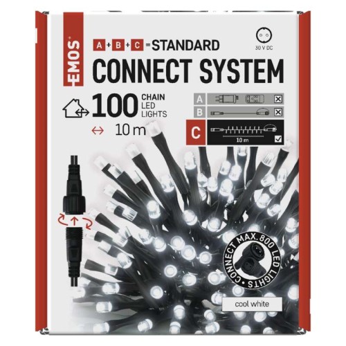 CATENA LUMINOSA 100 LED LUCE FREDDA...