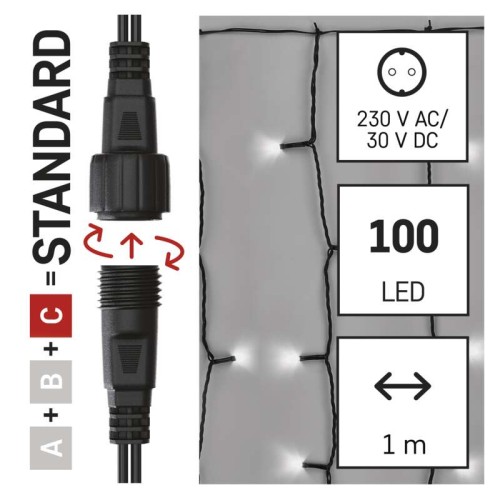 TENDA LUMINOSA 100 LED LUCE FREDDA H...